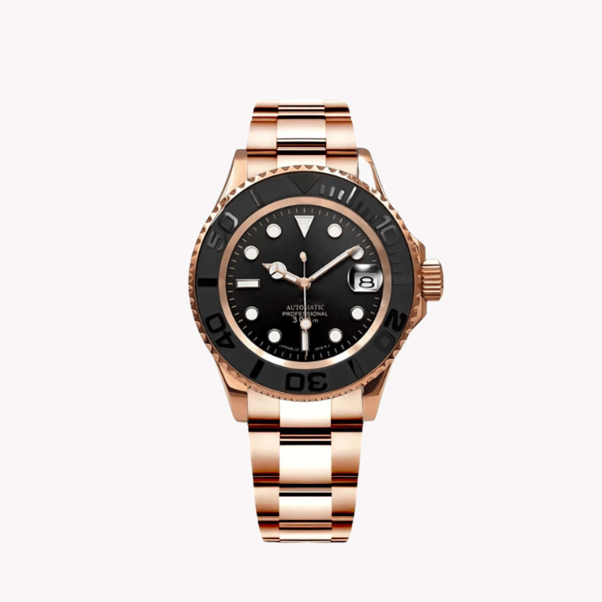 Automatic Dive Watch 40mm β Rose Gold, Rubber Strap (2)