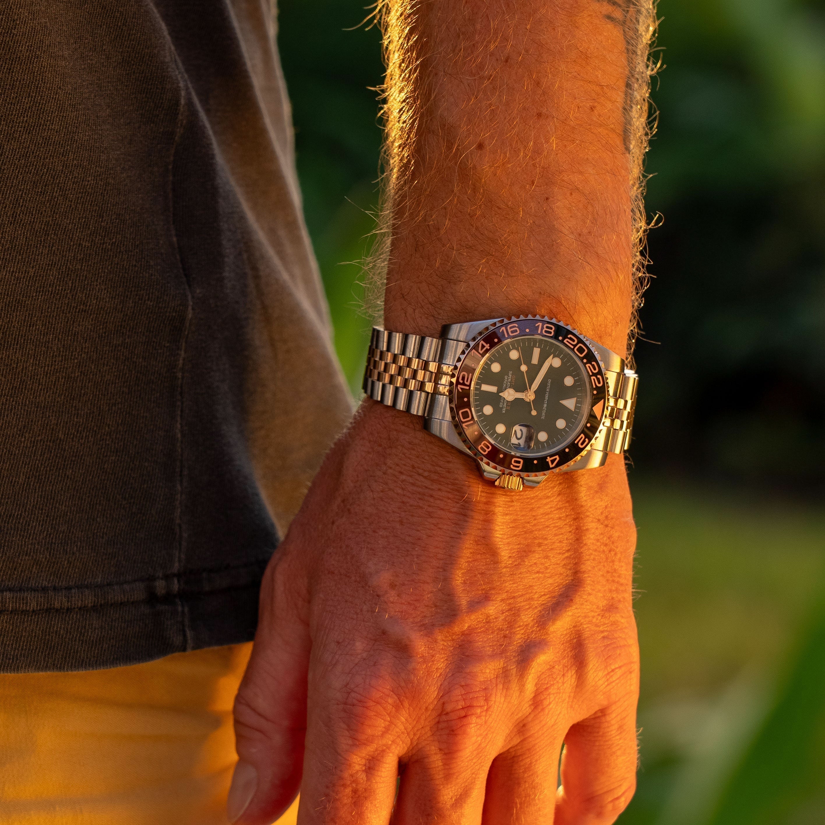 GMT Automatklokke 40 mm – Brun/Gull Ramme, Stållenke