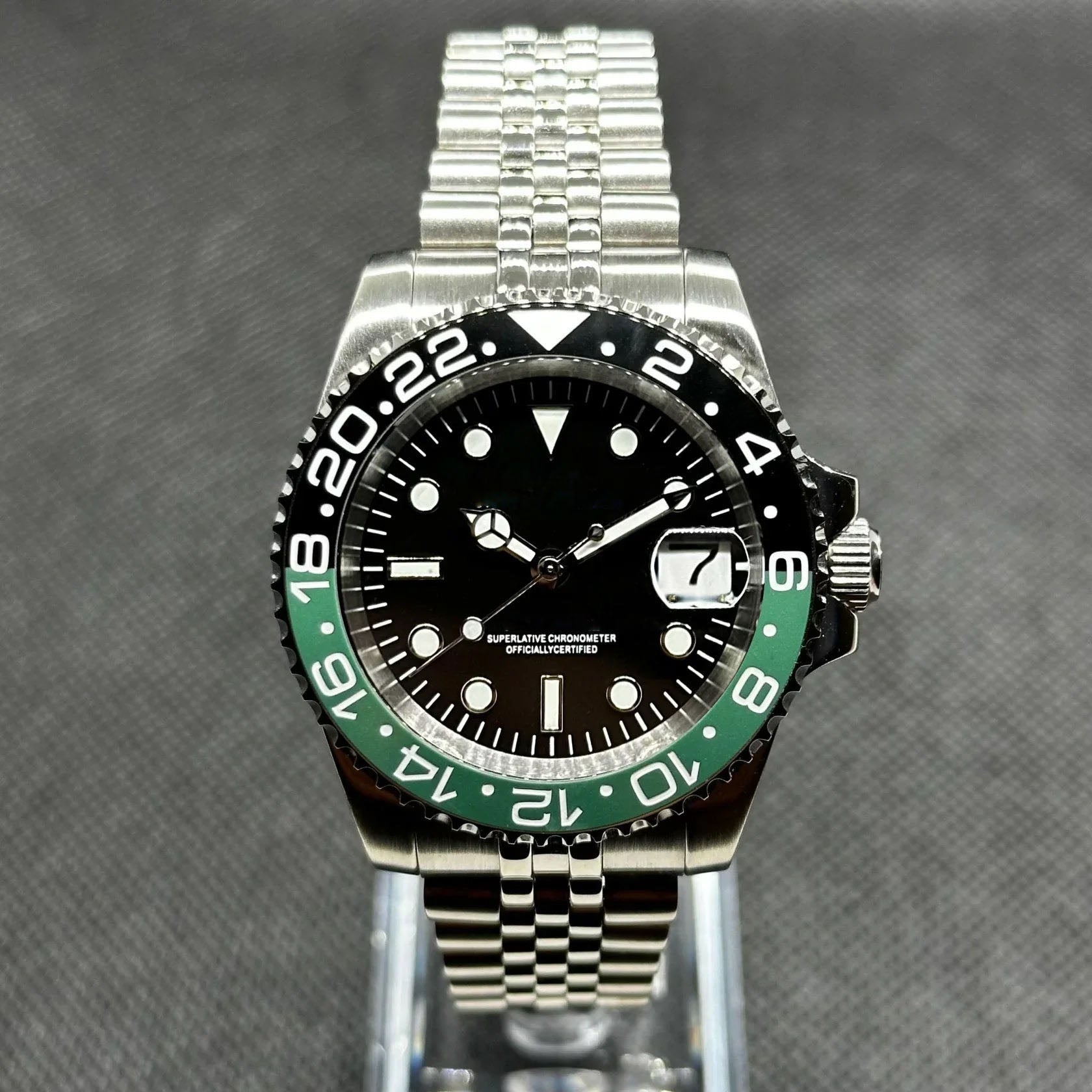 GMT Automatklokke 40 mm – Sort/Grønn Ramme