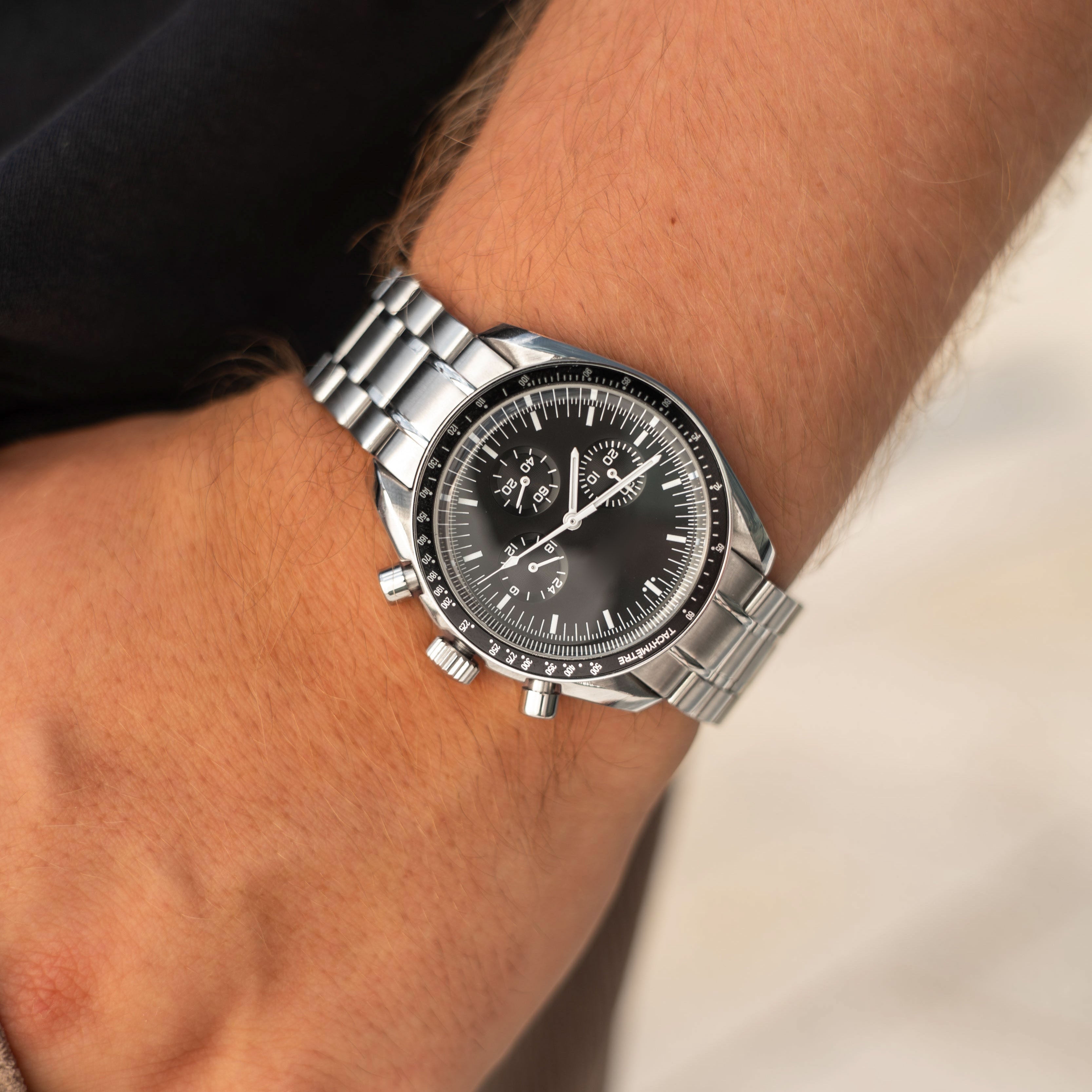 Klassisk Chronograph 42 mm – Sort Skive