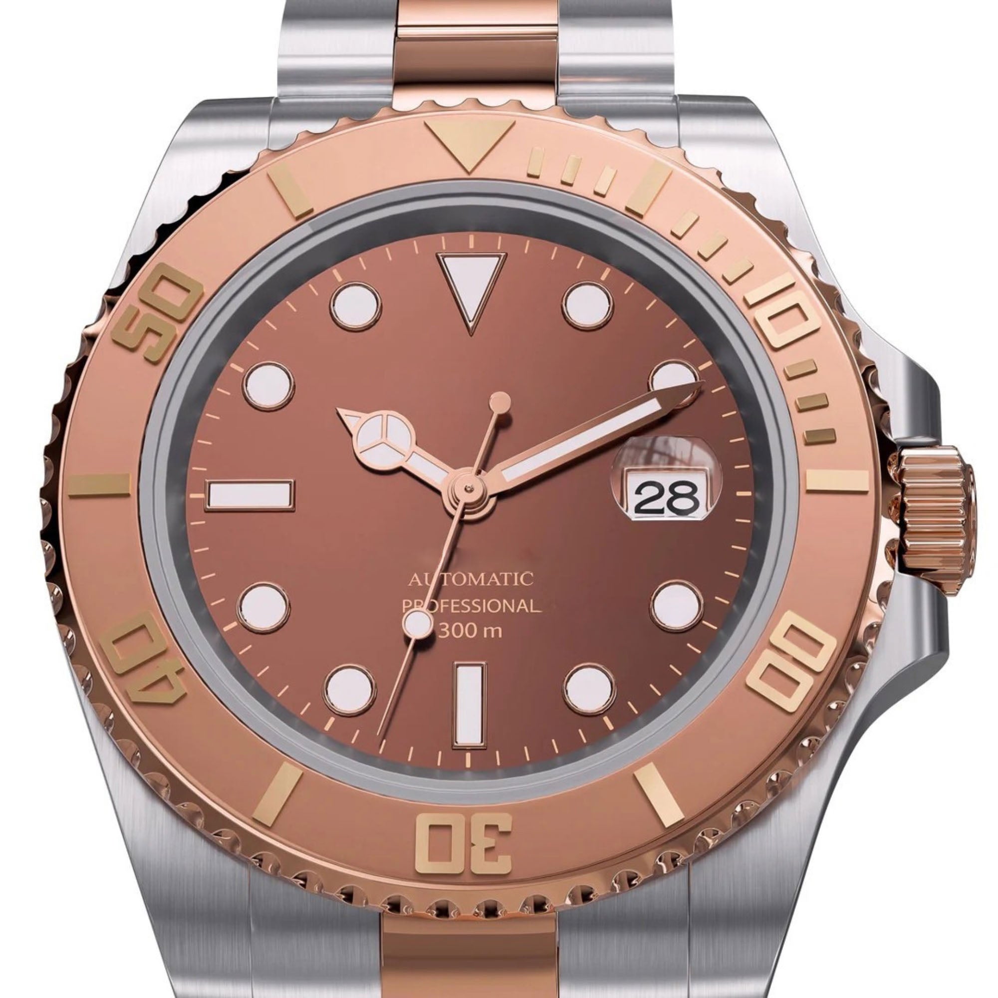 Automatisk Dykkerklokke 40 mm – Rosegull