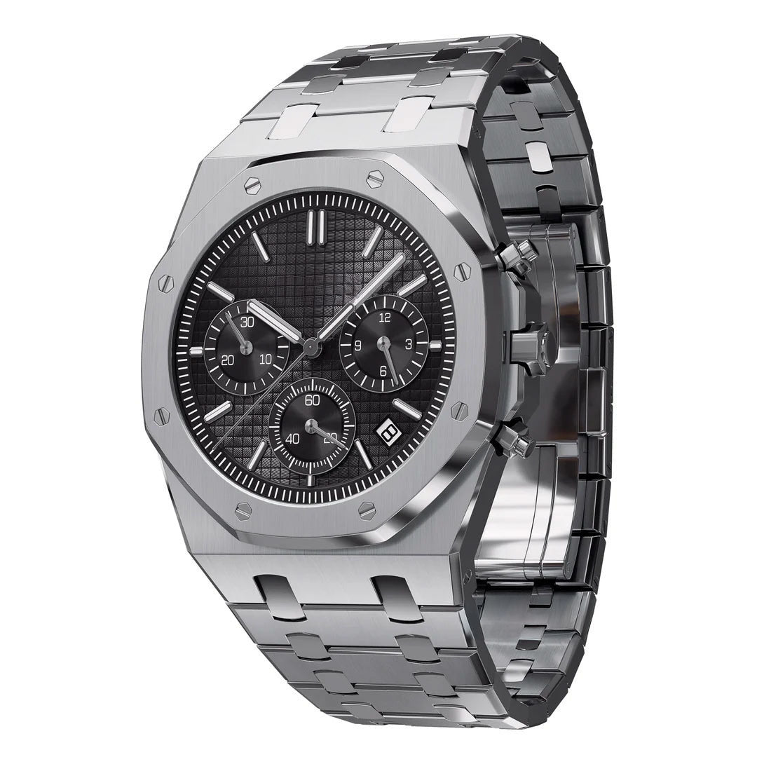 Octagonal Sport Watch Chronograph – Black