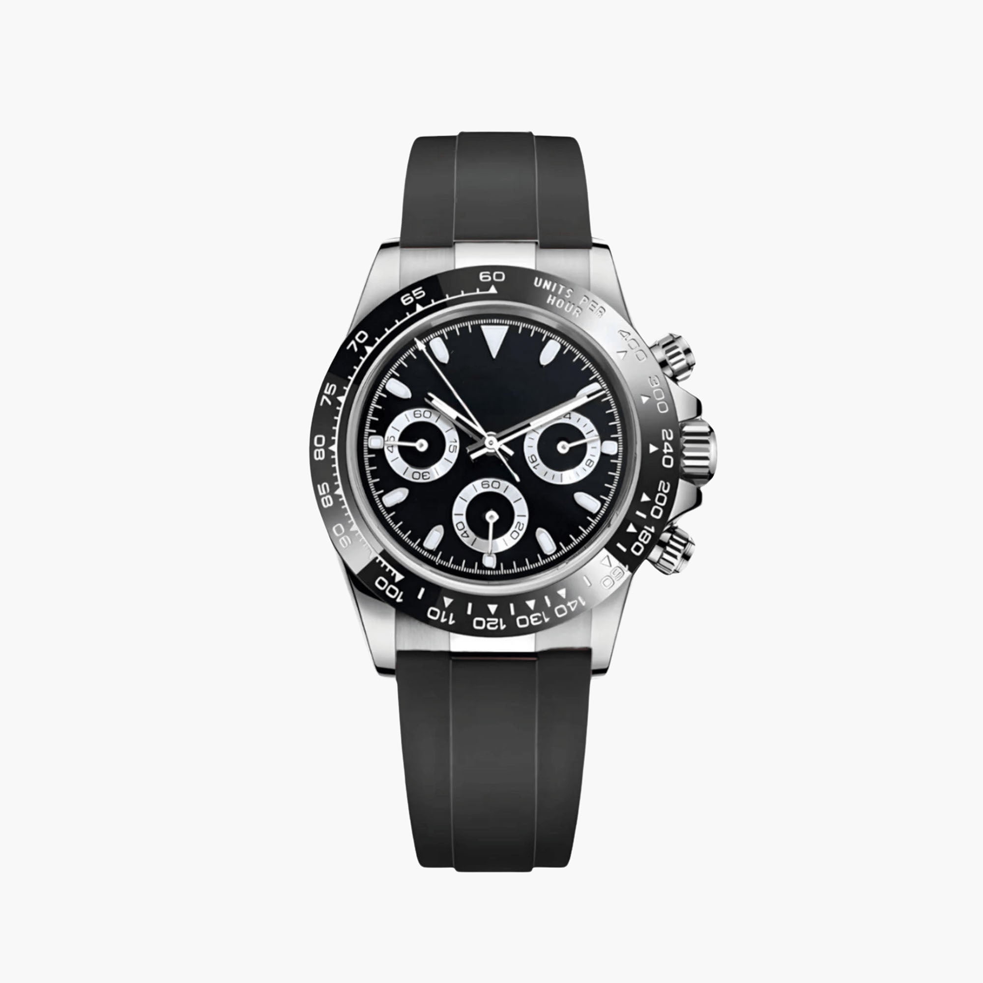 Racing Chronograph 40 mm – Sort, Gummirem