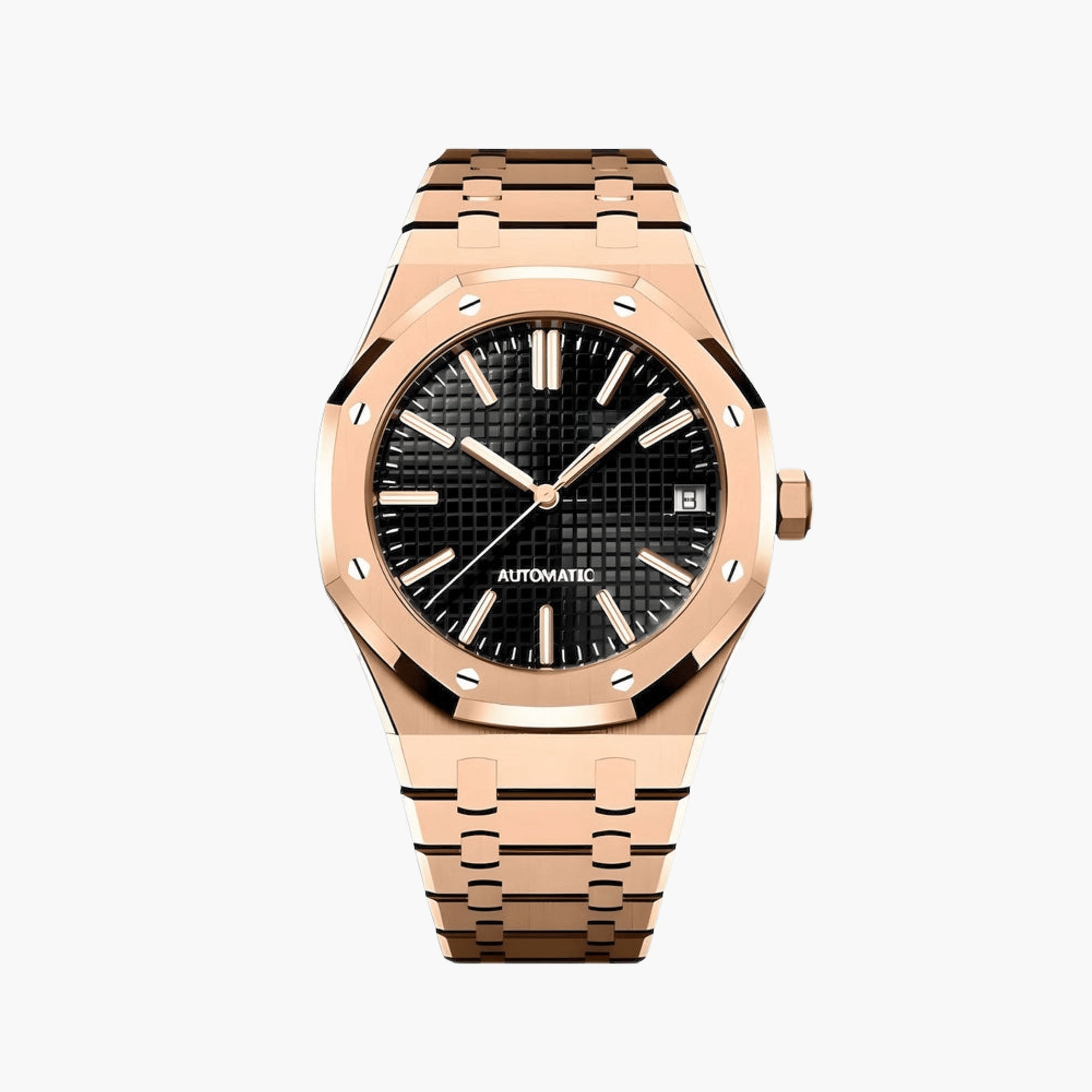 Octagonal Sports Watch – Rose Gold/Black